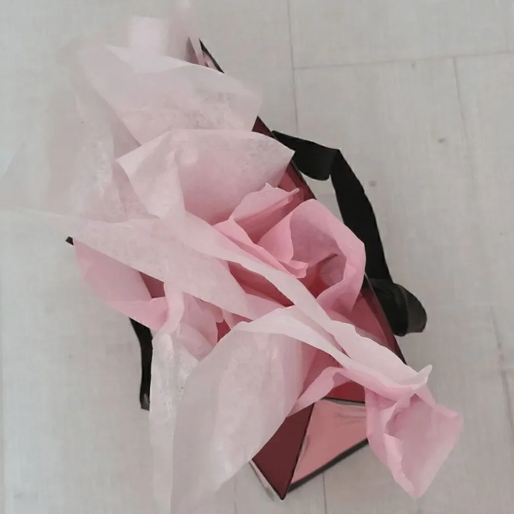 💗 VICTORIA'S SECRET Empty Paper Pink Shopping Gift Bag Cloth Handles w/Tissues